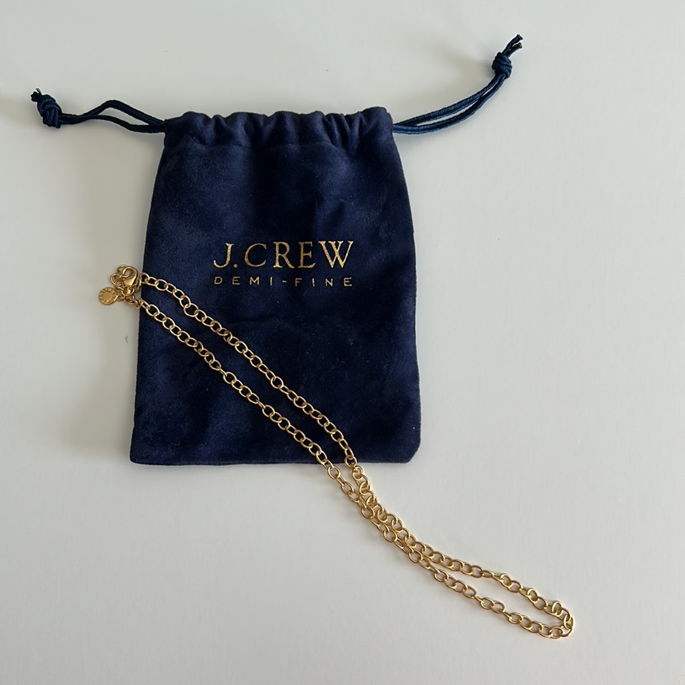 J. Crew Demi-fine 14K gold-plated 16" cable chain necklace NWOT - Picture 2 of 4